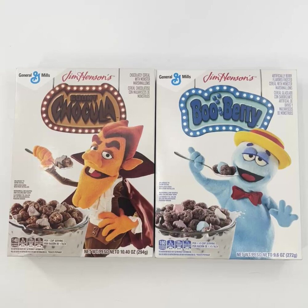 Lot of 3 General Mills Monster Cereals Set Count Chocula Franken Berry Boo Berry
